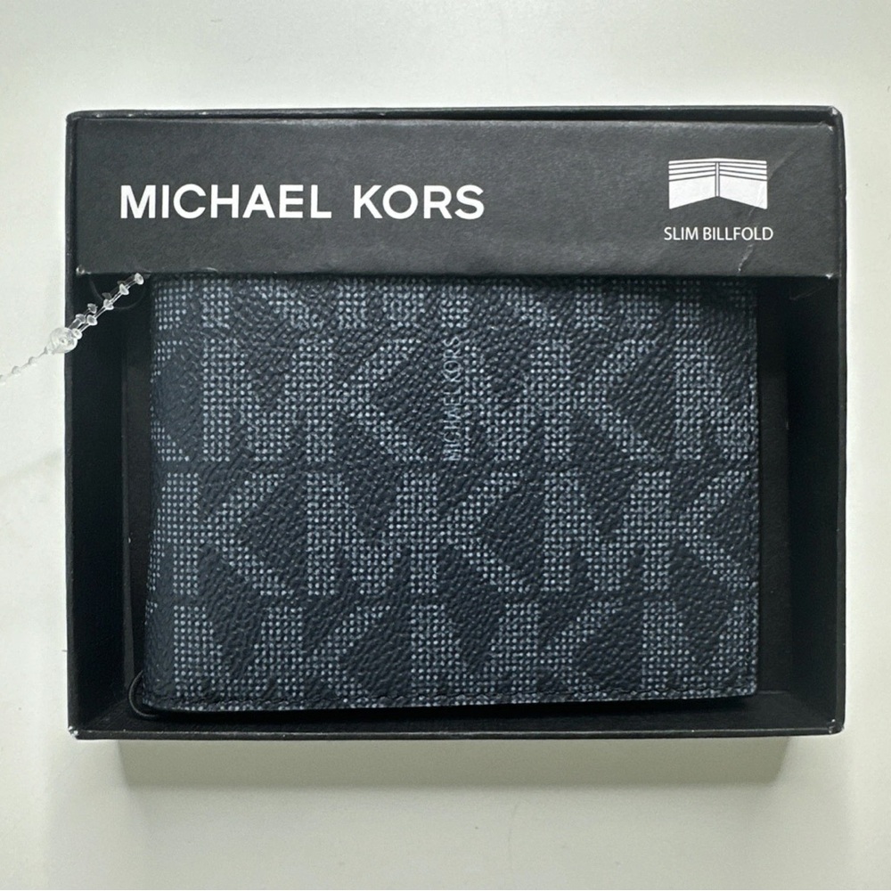 Michael Kors Black Monogram Slim Bifold Wallet